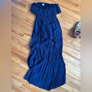 Navi blue strapless maxi dress